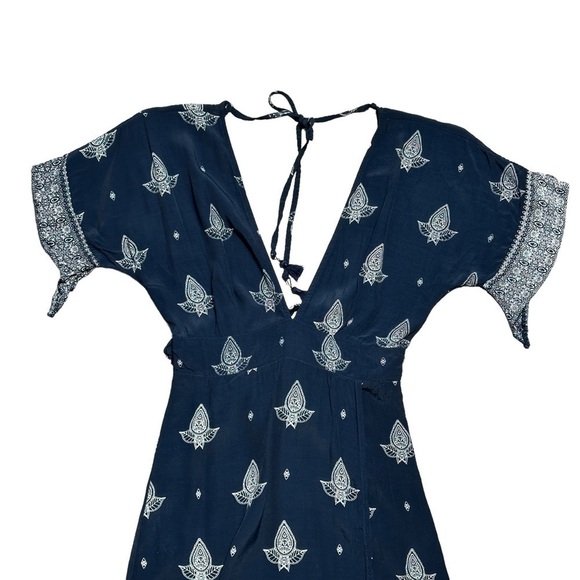 Faithfull the Brand Navy Blue & White Tuula Maxi Dress US 4 - Picture 4 of 9